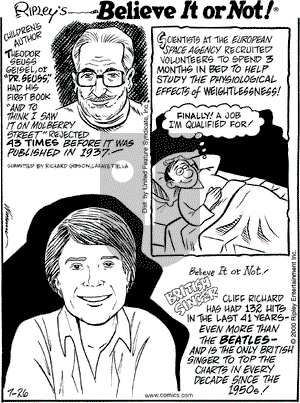 Ripley's Believe It or Not - Wednesday July 26, 2000 Comic Strip