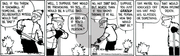 Calvin and Hobbes on Friday December 19, 2014 Comic Strip