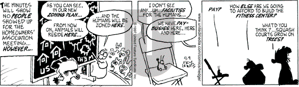 Over the Hedge on Wednesday April 9, 1997 Comic Strip