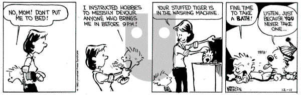 Calvin and Hobbes on Wednesday December 11, 1985 Comic Strip