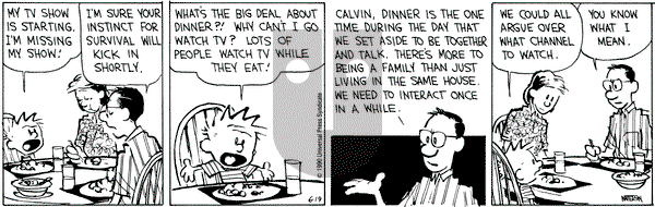 Calvin and Hobbes on Tuesday June 19, 1990 Comic Strip