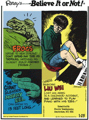 Ripley's Believe It or Not - Tuesday January 25, 2011 Comic Strip