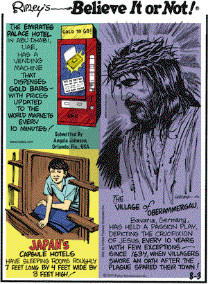 Ripley's Believe It or Not on Tuesday August 3, 2010 Comic Strip