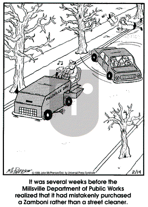 Close to Home on Tuesday February 14, 1995 Comic Strip