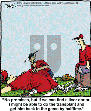 In the Bleachers on Saturday October 3, 2015 Comic Strip