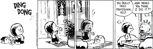 Calvin and Hobbes - Wednesday February 26, 1992 Comic Strip