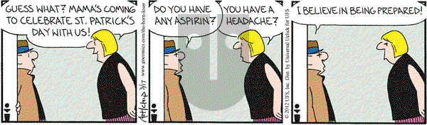 The Born Loser on Saturday March 17, 2012 Comic Strip