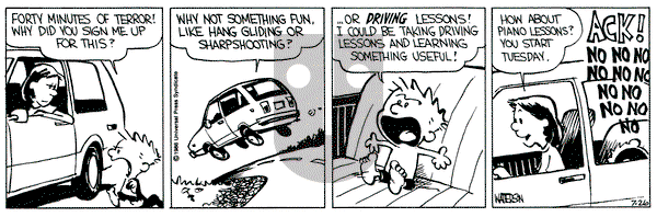 Calvin and Hobbes on Saturday July 26, 1986 Comic Strip