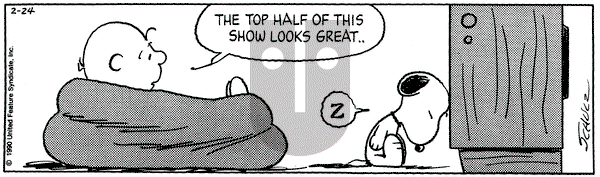 Peanuts - Saturday February 24, 1990 Comic Strip