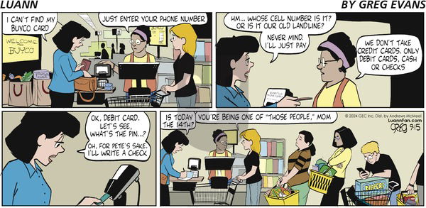 Luann - Sunday September 15, 2024 Comic Strip