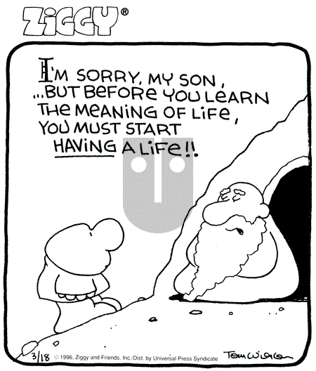 Ziggy - Monday March 18, 1996 Comic Strip