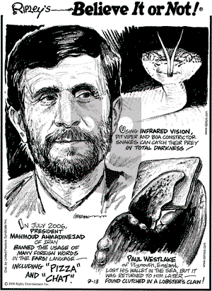 Ripley's Believe It or Not on Wednesday September 13, 2006 Comic Strip