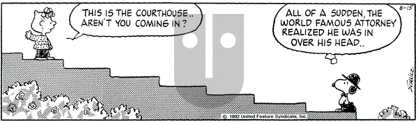 Peanuts on Saturday August 15, 1992 Comic Strip