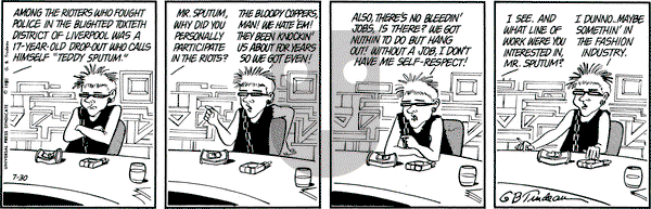 Doonesbury on Thursday July 30, 1981 Comic Strip