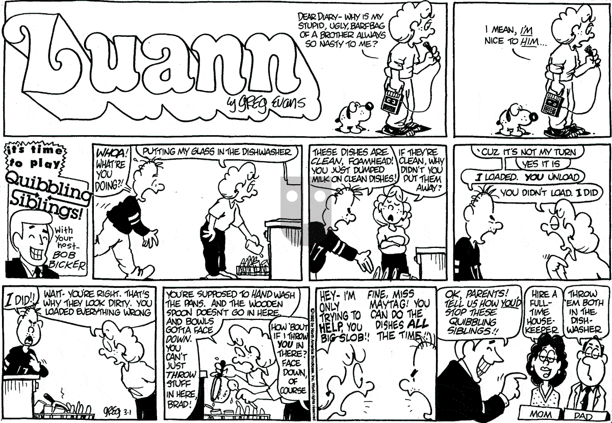 Luann - Sunday March 1, 1992 Comic Strip