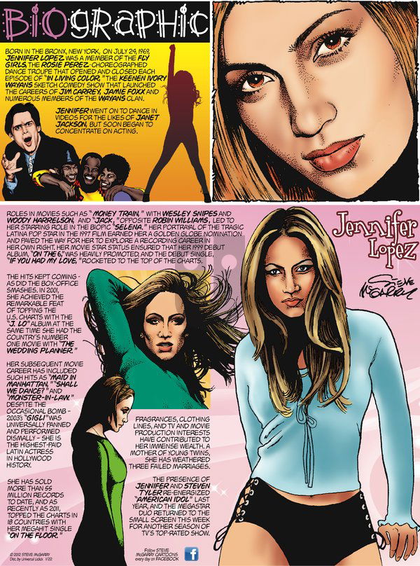 Biographic on Sunday January 22, 2012 Comic Strip