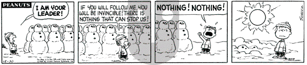 Peanuts on Friday December 30, 1966 Comic Strip