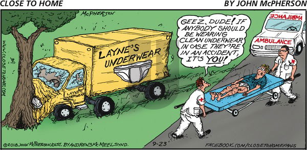 Close to Home on Sunday September 23, 2018 Comic Strip