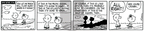 Peanuts on Wednesday August 19, 1970 Comic Strip