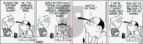 FoxTrot on Saturday June 25, 1988 Comic Strip
