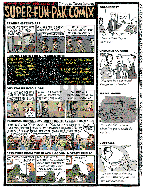 Tom the Dancing Bug on Friday October 27, 2017 Comic Strip