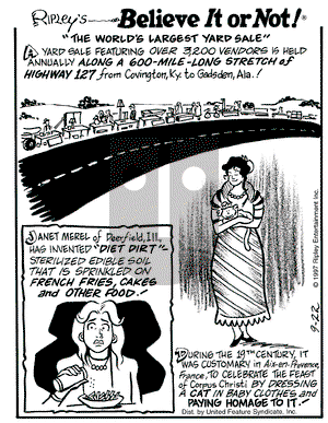 Ripley's Believe It or Not on Monday September 22, 1997 Comic Strip