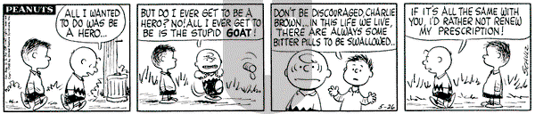 Peanuts on Thursday May 26, 1960 Comic Strip