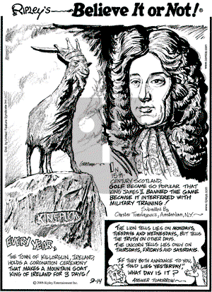 Ripley's Believe It or Not on Thursday September 14, 2006 Comic Strip