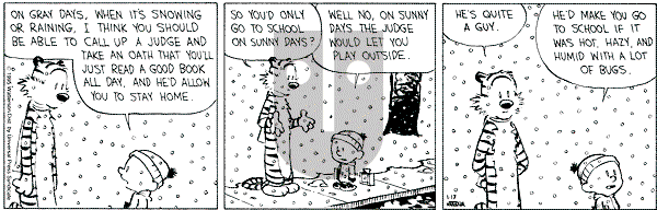 Calvin and Hobbes - Tuesday January 17, 1995 Comic Strip