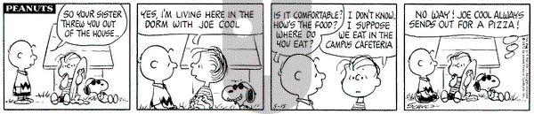 Peanuts on Monday May 15, 1972 Comic Strip