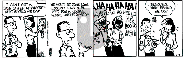 Calvin and Hobbes - Tuesday March 4, 1986 Comic Strip