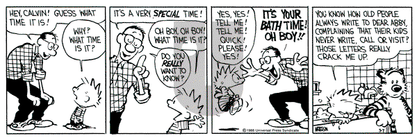 Calvin and Hobbes on Monday March 7, 1988 Comic Strip