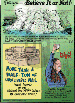 Ripley's Believe It or Not on Tuesday July 3, 2018 Comic Strip