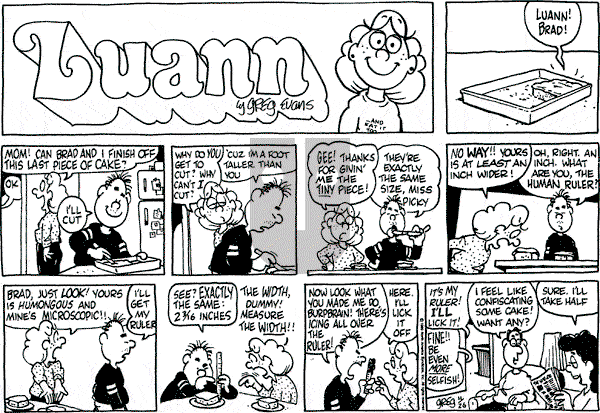 Luann on Sunday November 26, 1989 Comic Strip