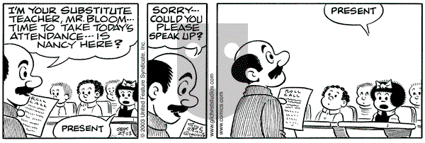 Nancy on Saturday September 27, 2003 Comic Strip