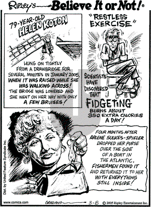 Ripley's Believe It or Not on Tuesday March 8, 2005 Comic Strip
