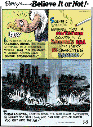 Ripley's Believe It or Not on Friday March 5, 2010 Comic Strip