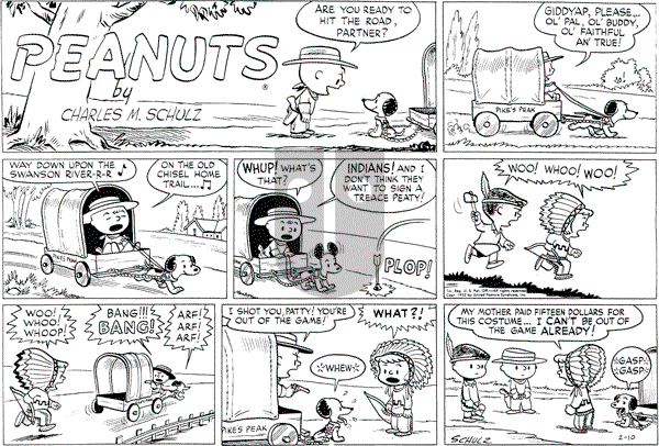 Peanuts - Sunday February 10, 1952 Comic Strip