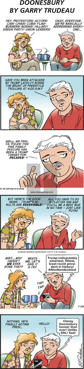 Doonesbury on Sunday January 8, 2017 Comic Strip