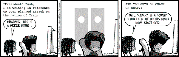 The Boondocks on Sunday January 19, 2003 Comic Strip