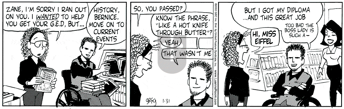 Luann - Thursday January 31, 2002 Comic Strip