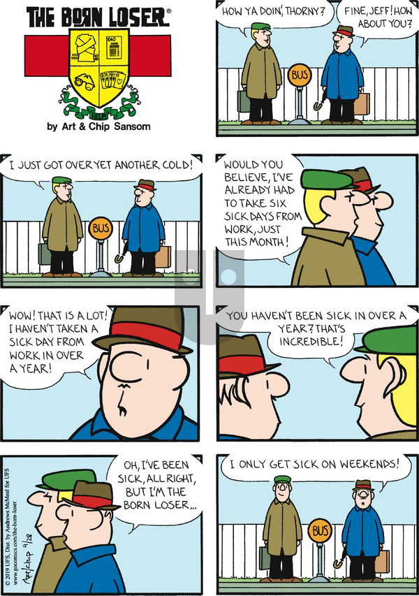 The Born Loser on Sunday April 28, 2019 Comic Strip