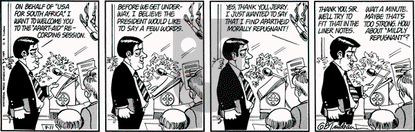 Doonesbury on Wednesday September 11, 1985 Comic Strip