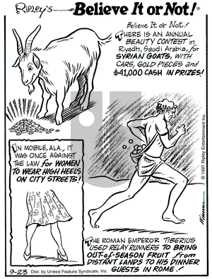 Ripley's Believe It or Not on Tuesday September 23, 1997 Comic Strip