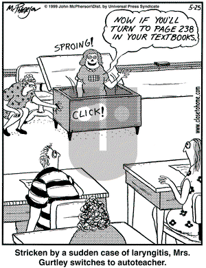 Close to Home on Tuesday May 25, 1999 Comic Strip