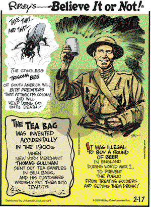 Ripley's Believe It or Not on Tuesday February 17, 2015 Comic Strip