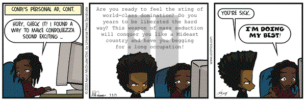 The Boondocks on Saturday November 1, 2003 Comic Strip