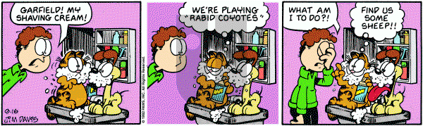 Garfield on Wednesday September 16, 1992 Comic Strip