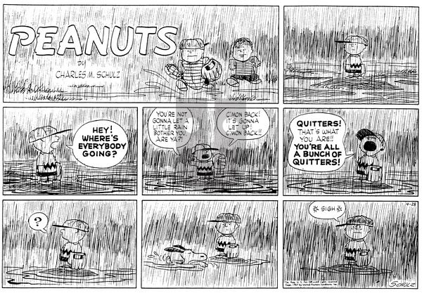 Peanuts on Sunday April 28, 1957 Comic Strip