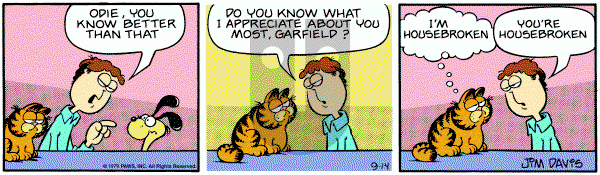 Garfield on Friday September 14, 1979 Comic Strip
